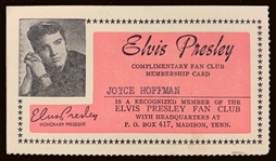 1959 “Elvis Presley Fan Club” Membership Cards and Button (3 Items)