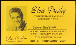 1959 “Elvis Presley Fan Club” Membership Cards and Button (3 Items)