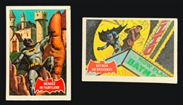 High Grade 1966 A&BC Gum Batman Black Bat Complete Set (55) and 1966 A&BC Gum Batman Red Bat Complete Set (44)