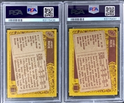1986 Topps Football #161 Jerry Rice Rookie Card Pair - PSA NM-MT 8 and PSA NM 7 (2)