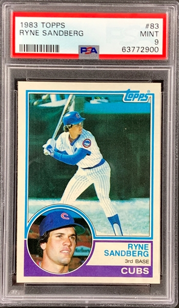 1983 Topps #83 Ryne Sandberg Rookie Card PSA MINT 9