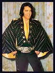 Elvis Presley Stage Used Yellow Satin Scarf Gifted to Friend Kathie Kitten Spehar in the Audience at the Las Vegas Hilton with Other Concert Ephemera