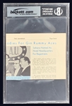 Elvis Presley Signed 1960 <em>Saharan</em> Magazine Page (Las Vegas) - Beckett Authentic Encapsulated and Autograph Graded BGS 9