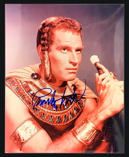 Charlton Heston Signed 8 x 10 Photo as Moses from <em>The Ten Commandments</em> (BAS)