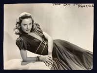 1930s-40s Barbara Stanwyck Studio-Issued News Service Photo Collection of Four (4) Incl. Stunning Oversized <em>Meet John Doe</em> Photo