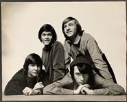 1967 Monkees Oversized 11 x 14 TV Network-Issued Photo Used to Create “Poster-Card” Plus Three of the Large Postcards (4 Items) 