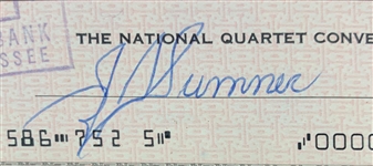 J.D. Sumner Signed National Quartet Convention Signed Check – Leader of Elvis Backup Group The Stamps Quartet