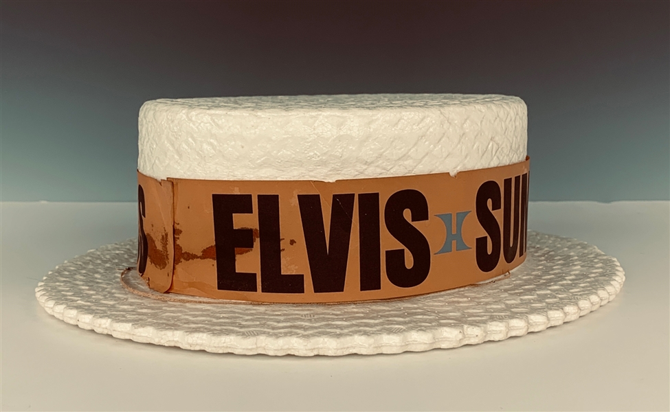 Early 1970s “Elvis Summer Festival / RCA / Hilton” Styrofoam “Straw” Hat from his Las Vegas Concerts