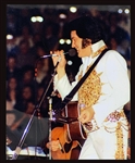 Ticket Stub for Elvis Presley Concert at The Chicago Stadium on May 2, 1977, Plus Concert T-Shirt, Photo and Two Vintage Stadium Postcards (5 Items)