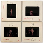 Collection of Four 35 MM Color Slides of Elvis Presley Performing in Louisville, KY in 1971 - Taken by Johnny Cash's Close Friend Chance Martin