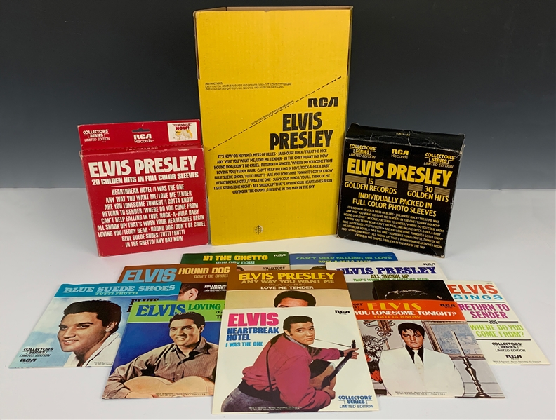 1978 RCA “Collectors’ Series” Limited Edition Elvis’ Golden Records Store Display Box-Never Used Plus Two Complete Sets of the 45s