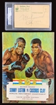 Muhammad Ali Signed Postcard and High Grade Copy of Clay/Liston Closed Circuit Program