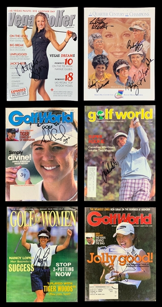 LPGA Golfers Signed Magazine Group of Six with Annika Sörenstam, Nancy Lopez and Others