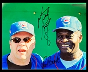 Meat Loaf Signed Photos (3) - Also Signed by Lou Brock (Baseball Hall of Famer) and Jason Giambi (BAS)