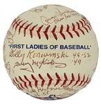<em>The First Ladies of Baseball</em> Signed Baseball - Signed by 20 Players from The All American Baseball League  (BAS)