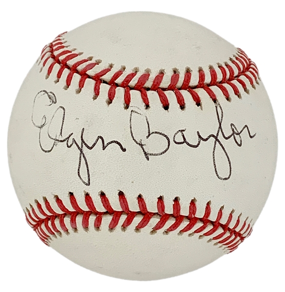 Elgin Baylor (NBA Hall of Famer) Single Signed Baseball (BAS)