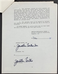 Jonathan Winters Signed ABC TV Agreement and Three Signed Personal Checks Two to IRS and One for new battery for Rolls! (4 Items) (BAS)