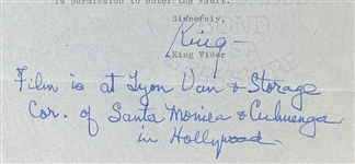 Legendary Hollywood Producers and Studio Heads Signed Collection of Six Pieces with Jack Warner, Hal Wallis, Louie B. Mayer and Others (BAS)