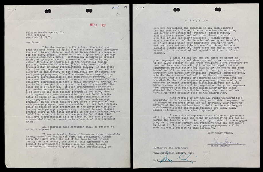 Songwriters and Composers Collection of Eight Signed Documents Incl. Benny Goodman, Ira Gershwin, Irving Berlin and Others (BAS)