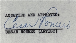 Cesar Romero Signed Film and Theatre Performance Contracts (2) (BAS)