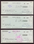 Vincent Price Signed Personal Check Collection of Three (3) (BAS)