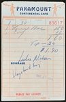 Collection of 40 1950's “Paramount (Pictures) Cafe” Receipts Signed by Actors and Directors (BAS)