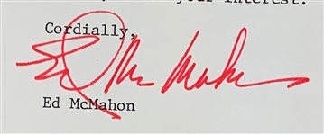 Ed McMahon Signed 1979 Letter on <em>Tonight Show</em> Letterhead (BAS)
