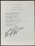 Kenny Loggins Signed Copy of the Lyrics for “A Lover's Question” - HUGE Signature (BAS)