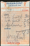 Hey LAAAAADY! Jerry Lewis Signed 1950 “Paramount (Pictures) Cafe” Receipt and WHAT HE HAD TO EAT! (BAS)