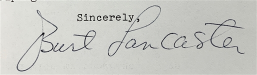 Burt Lancaster Signed Letter on Personal Letterhead with Mailing Envelope Referencing His Heart Surgery (BAS)