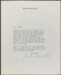 Burt Lancaster Signed Letter on Personal Letterhead with Mailing Envelope Referencing His Heart Surgery (BAS)