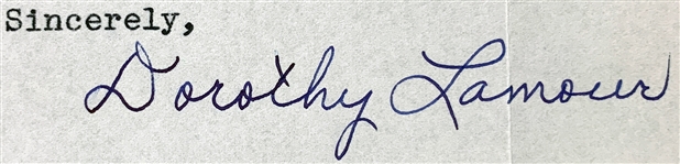 Dorothy Lamour Signed 1935 Letter on her Personal Letterhead – Extremely EARLY Signature - Fulfilling an Autograph Request (BAS)