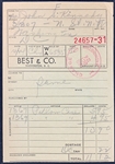 President Kennedy and First Lady Jackie owned 6 receipts for alcohol, crab, pillowcases, hangers, garbage can, and more! 