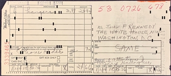 President Kennedy and First Lady Jackie owned 6 receipts for alcohol, crab, pillowcases, hangers, garbage can, and more! 
