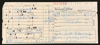 President Kennedy and First Lady Jackie owned 6 receipts for alcohol, crab, pillowcases, hangers, garbage can, and more! 