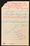 President Kennedy and First Lady Jackie owned 6 receipts for alcohol, crab, pillowcases, hangers, garbage can, and more! 