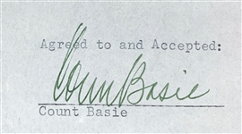 Count Basie Signed 1945 William Morris Agency Agreement (BAS) 