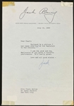 Jack Benny Signed 1968 Letter to Singer Pearl Bailey – with Bailey's Handwritten Notes About Return Letter on Reverse (BAS)