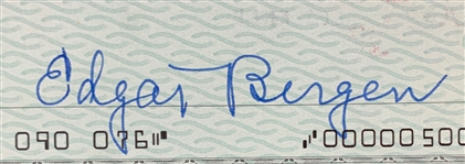 Edgar Bergan (Charlie McCarthy's Partner) Signed Personal Check (BAS)