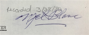 Mel Blanc Signed <em>Bugs Bunny's Bustin' Out All Over</em> Script and Henry Winkler Signed Letter to Blanc and Other Items (4 Pieces)