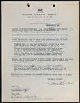 Fanny Brice Signed 1939 William Morris Agency Baby Snooks Licensing Agreement (BAS)