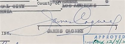 James Cagney Signed 1956 License Agreement for Two Songs He Wrote Plus Archive of Related Documents (12 Pieces) (BAS)