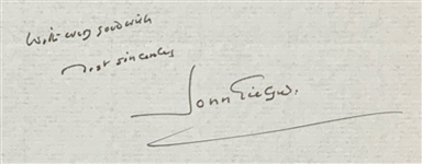 Sir John Gielgud Handwritten Signed Letter to 100-Year Old Friend - One of Only 16 EGOT Winners! (BAS)