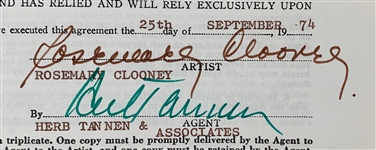 Rosemary Clooney Signed Contract with Her Agent Herb Tannen & Associates (BAS)