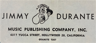 Jimmy Durante Handwritten Signed 1948 Letter on His SCHNOZZOLA Pictorial Letterhead (BAS)