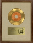 RIAA Gold Record Award for Elvis Presleys 1969 Single “Suspicious Minds” - “Presented to RCA” - Certified in 1969 - Early White Linen Matte Style