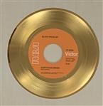 RIAA Gold Record Award for Elvis Presley's 1969 Single “Suspicious Minds” - “Presented to RCA” - Certified in 1969 - Early White Linen Matte Style