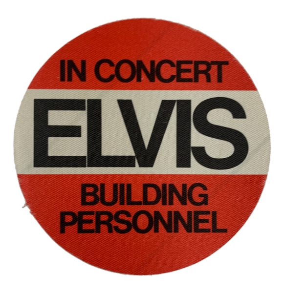 1970s Elvis Presley Concert Round Backstage Pass - Red Variation