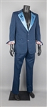 1976 WS “Fluke” Holland Stage-Worn “Nudie's” Navy Blue Two-Piece Suit With Bow Tie– Worn Performing on the <em>Johnny Cash and Friends</em> TV Show