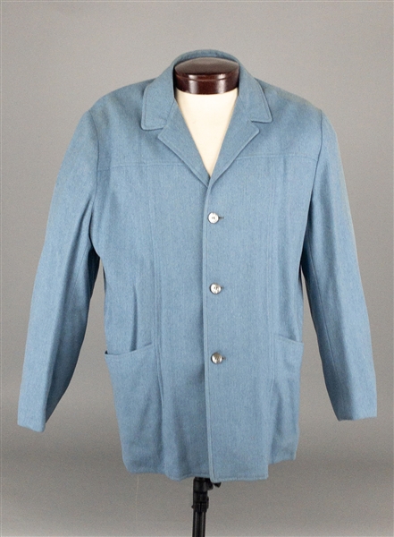 1970s WS “Fluke” Holland Stage-Worn “Pendleton” Light Blue Three-Button Suit Jacket – Worn Performing with Johnny Cash